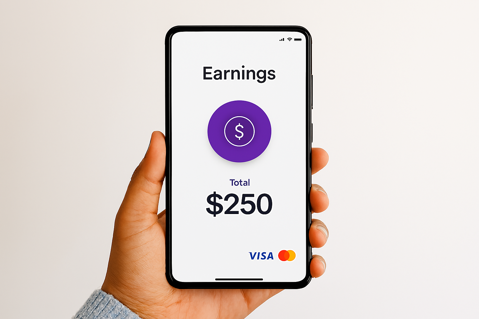 Financial dashboard showing earnings and payouts